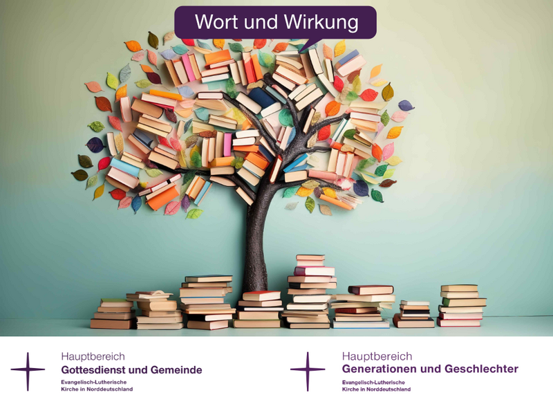 Bücherbaum mit Logos der Veranstaltenden