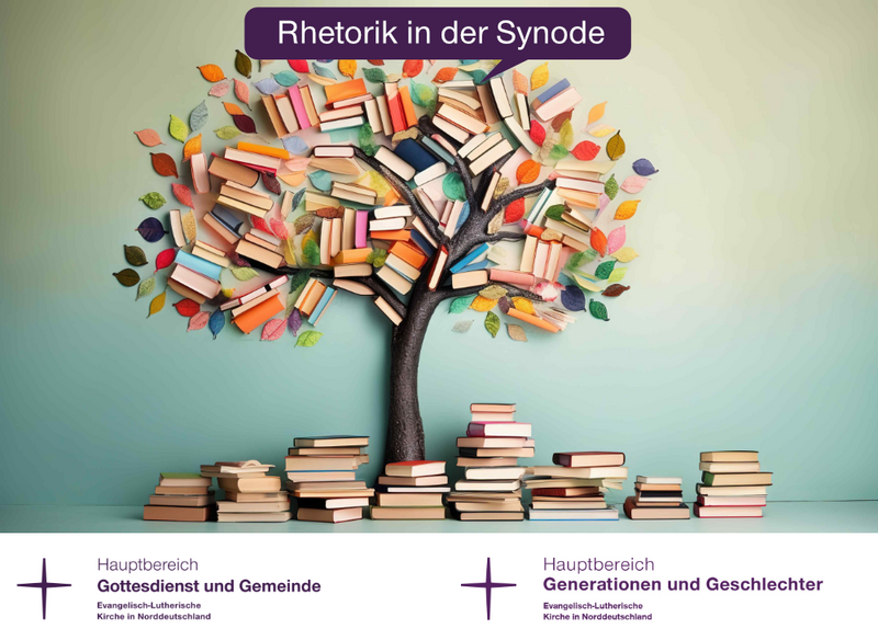 Bücherbaum mit Logos der Veranstaltenden